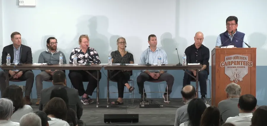 Panel of project representatives at the September 17 community meeting